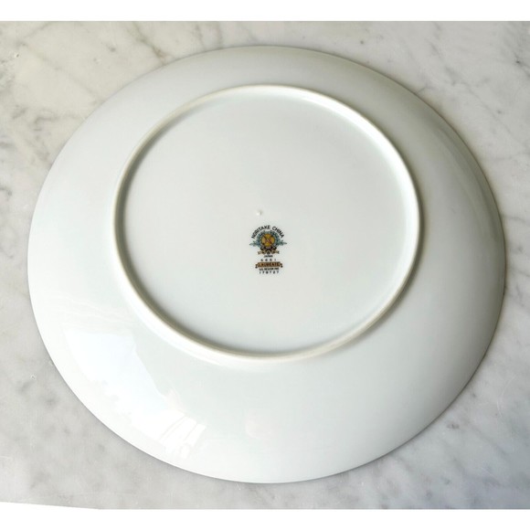 Vintage Noritake China Laureate Japan 5651 Dinner Plate Blue White Floral Silver - Picture 3 of 5